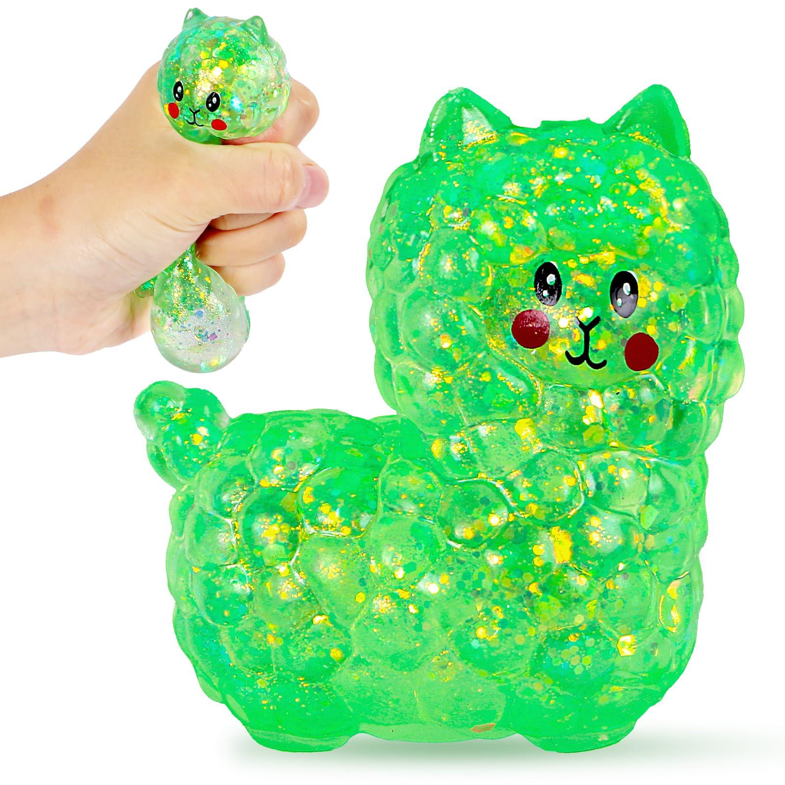 AiSiXin Squishy Alpaca Stress Balls for Adults (Green) Alpaca Llama Squishy Toys for Kids, Alpaca Sugar Ball Sensory Fidget Toys, Slow Rise Malt Sugar Squishy Ball Animal Squeeze Toys, Party Favors