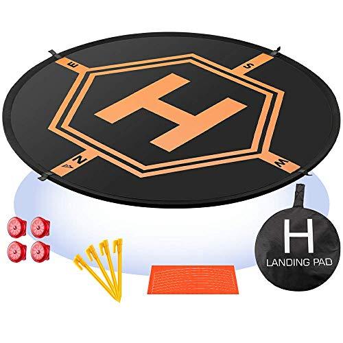 AURTEC AURTEC Universal Drone Landing Pad 32 inch (80cm) with Night Vision LED Lights, Fast-Fold Waterproof Helipad, Compatible with DJI Mini/Air/Mavic/Avata, and All Other Brands of Drones