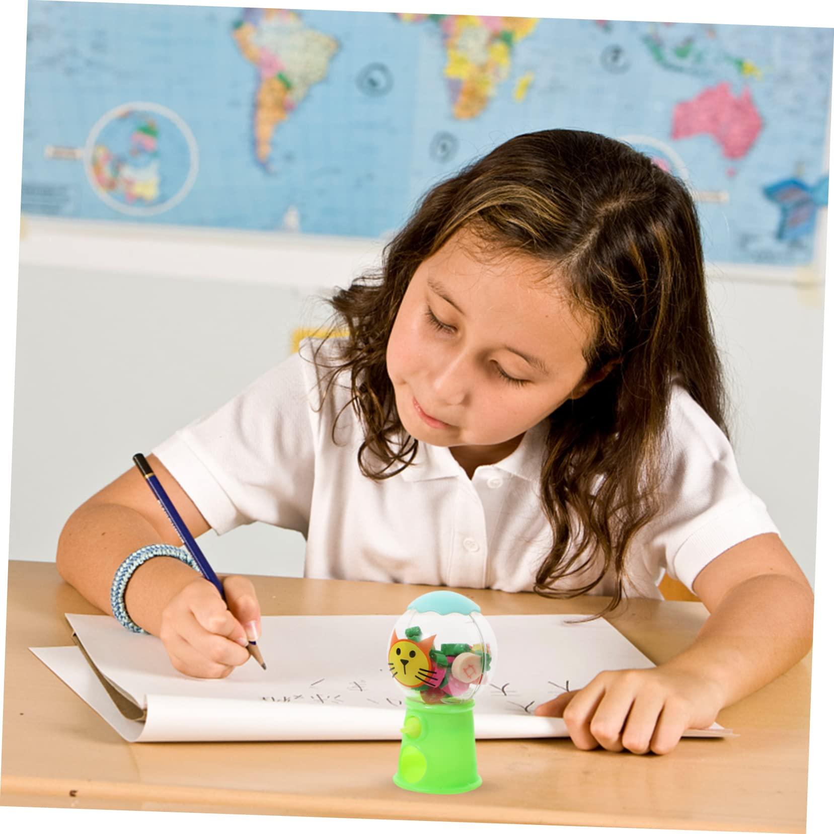 VICASKY VICASKY 12pcs Small Rubber Machine Candy Dispenser Food Pencil Eraser Mini Puzzles Pencils Candy Claw Machine for Food Student Plastic Christmas Bubble Gum Machine