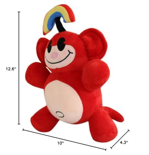 VatanFari Rainbow Monkey Plush,12\" KND Rainbow Monkey Plushies Peluches Stuffed Animal Doll Toys,Kids Birthday Party Favor Preferred Gift for Holidays,Birthdays (Red)
