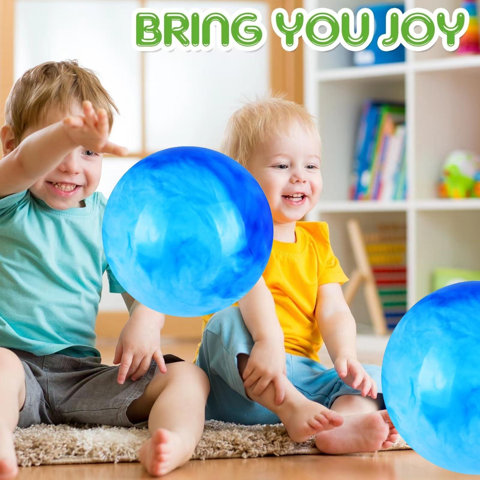 GCQJOQ GCQJOQ 2 Pcs 9 Inch Marbleized Bouncy Balls for Kids Large-Sized Ball Inflatable Rubber Playground Sensory Balls for Beach Pets Indoor Outdoor Kickball Water Balls