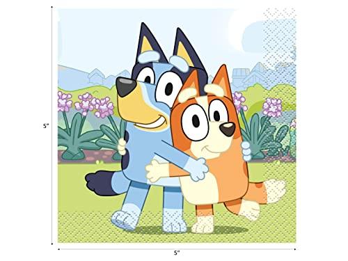 Unique Bluey Birthday Party Supplies | Bluey Decorations | Bluey Plates | Bluey Napkins | Bluey Tableware - Serves 16