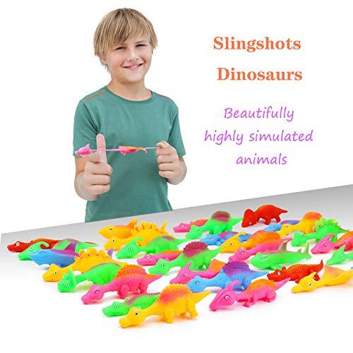 MIMIDOU MIMIDOU 30 Pcs Finger Slingshot Dinosaurs Animal Toy, Funny Stretchable Flick Rubber Animals, a Variety Simulation Animals Great for Various Festivals and Parties.