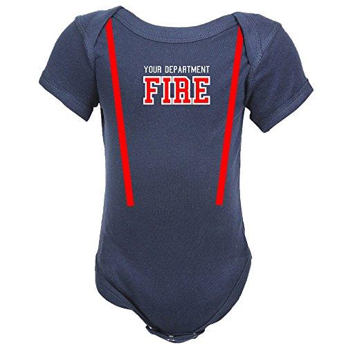 Fully Involved Stitching Fully Involved Stitching Firefighter Personalized Black 2-Piece Baby Outfit (3 Months)