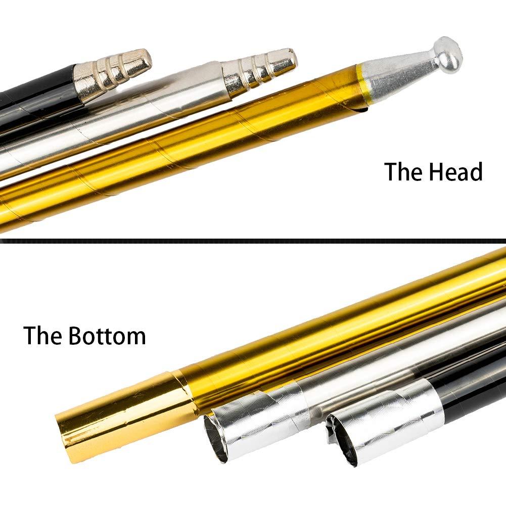 Kensally Kensally Xfunjoy 43.30"/110cm Silver Magic Appearing Cane Magic Staff with Free Gloves and Video Turorial for Professional Magician Stage Street Magic Performance