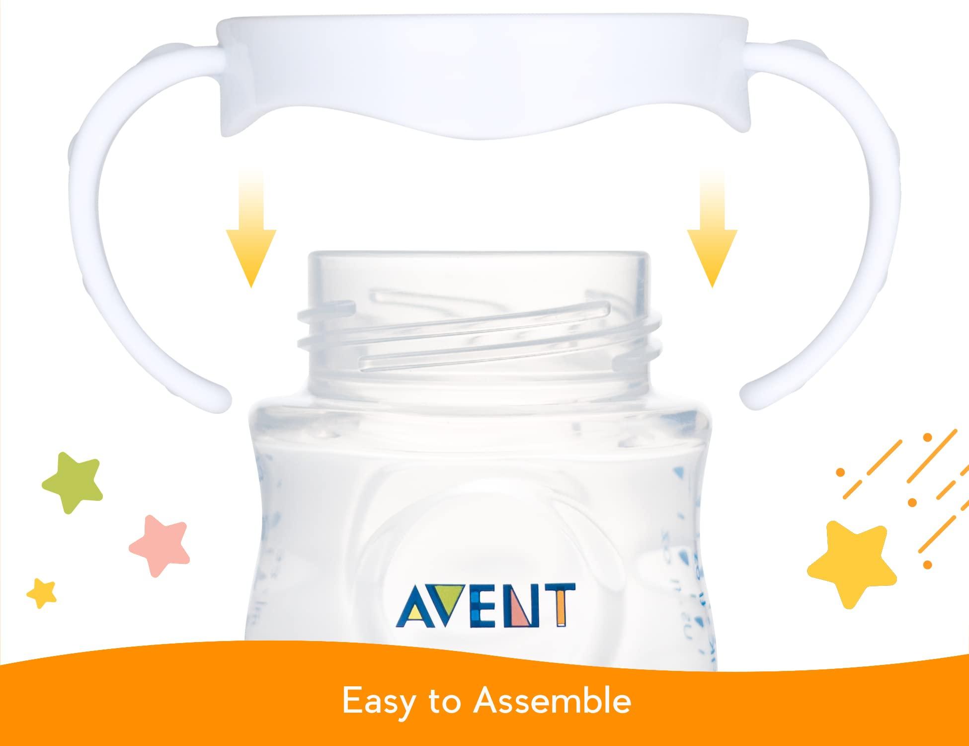 CHUBBIEE Baby Bottle Handles for Philips Avent Natural Baby Bottles, Compatible Avent Bottle Holder for Baby, 2 Count