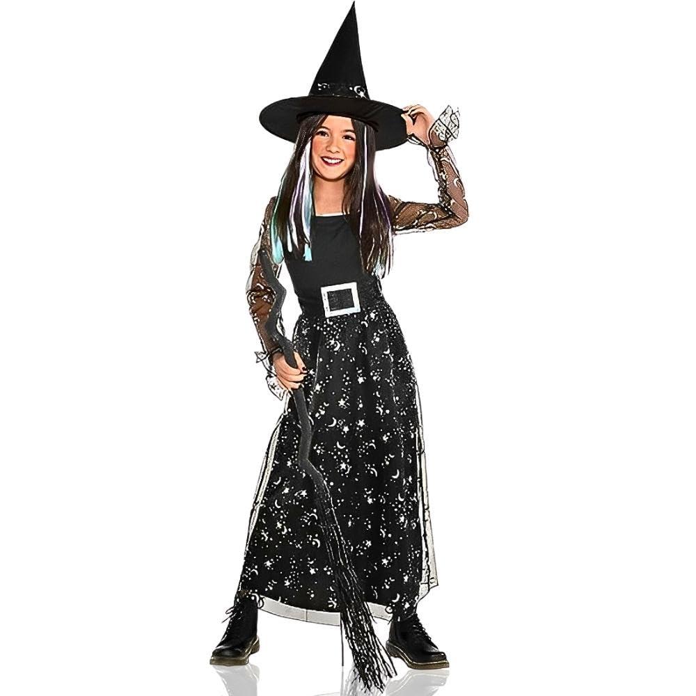 Amscan Amscan Party City Cosmic Witch Costume for Kids - Scary Horror Costume Includes Dress & Hat - Costumes for Halloween, Birthday Parties & Themed Events