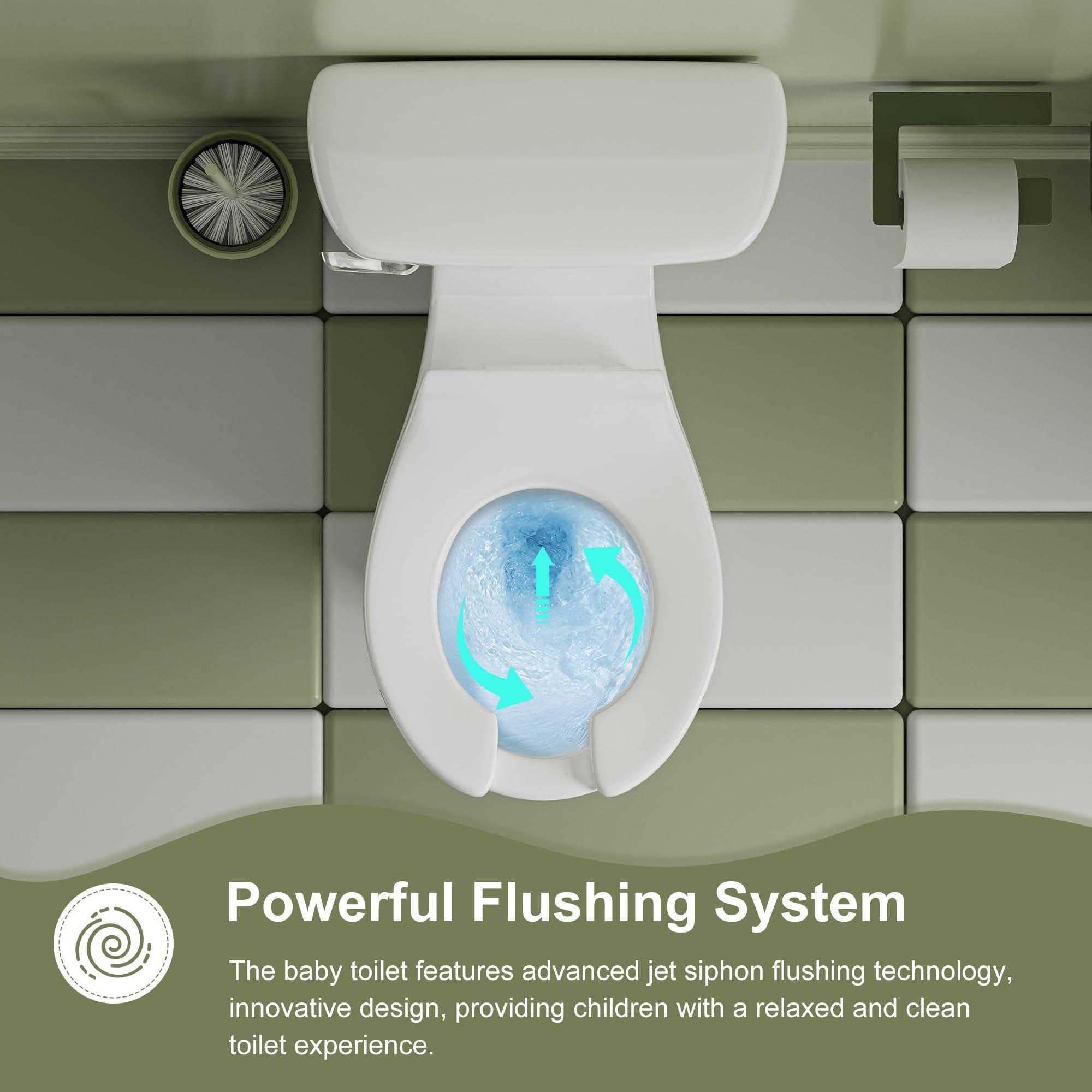 Simple Project Simple Project Kids Toilet For Bathroom, Ceramic Baby Potty Training Toilet 10-Inch Rough-In Children Toilet For Daycares, Playgrounds, And Home Use - 10.5" Bowl Height