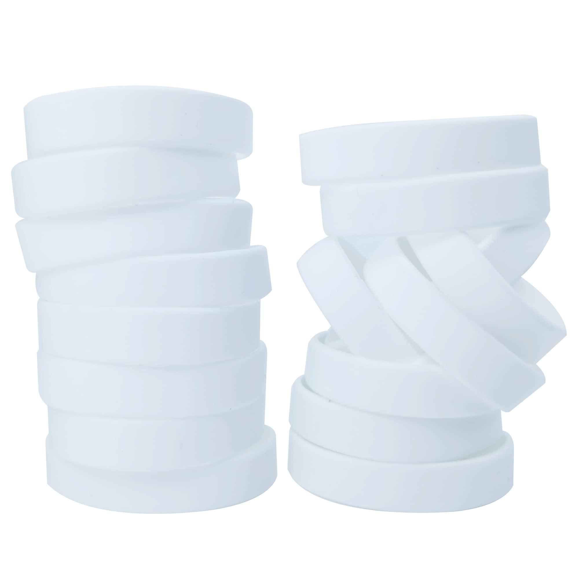 LVNRIDS LVNRIDS 100 PCS Silicone Bracelets Wristbands for kid, Sports Rubber Elastic Wristband Bracelet for Party Decorations Favors Set Pack White