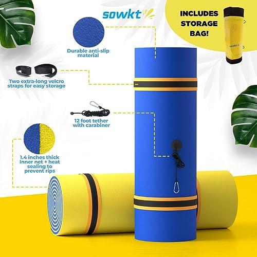 SOWKT Premium Made in USA Lily Pad Floating Mat for Lakes and Pools (9x6 ft) - Great for The Lake, Pool, Boat or as a Floating Dock - Giant Lilly Pad for Adults and Kids Alike for Unlimited Water Fun