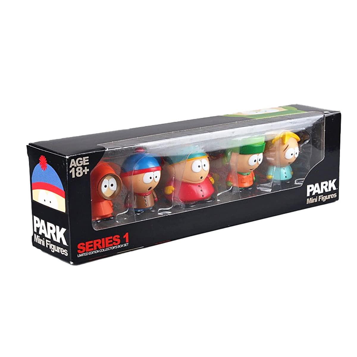 ZJYJING ZJYJING Figures Toys 5-Piece Set of Cartoon Characters Eric Cartman, Stan Marsh, Kyle Broflovski, Kenny McCormick and Butters Stotch, Sculptural Table Top Decorations Average 2.4"