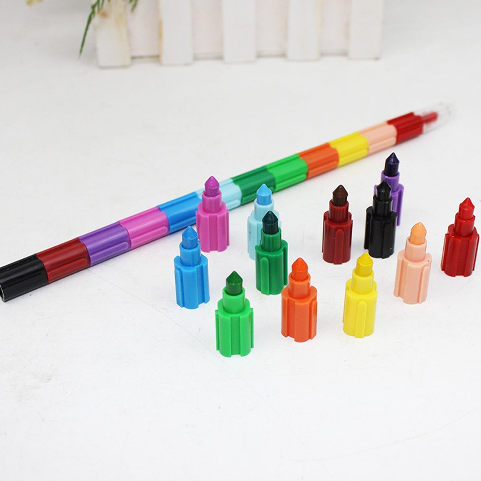 Refer to description Stackable Pencil Crayon Set | Rainbow Colored Pencils | Stackable Colored Pencils, 12-Color Pencil Supplies, Rainbow Art Supplies for Kids, Rainbow Coloring Pencils for Kids