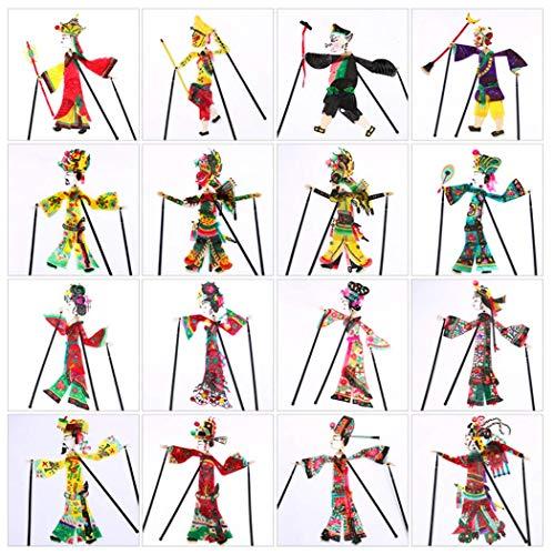 Gjiner Gjiner 15x9.5inch King Queen Shadow Hand Puppets Chinese Shadow Play Doll Shadow Puppet with Operating Lever-Best Finger Puppets Handicraft Queen