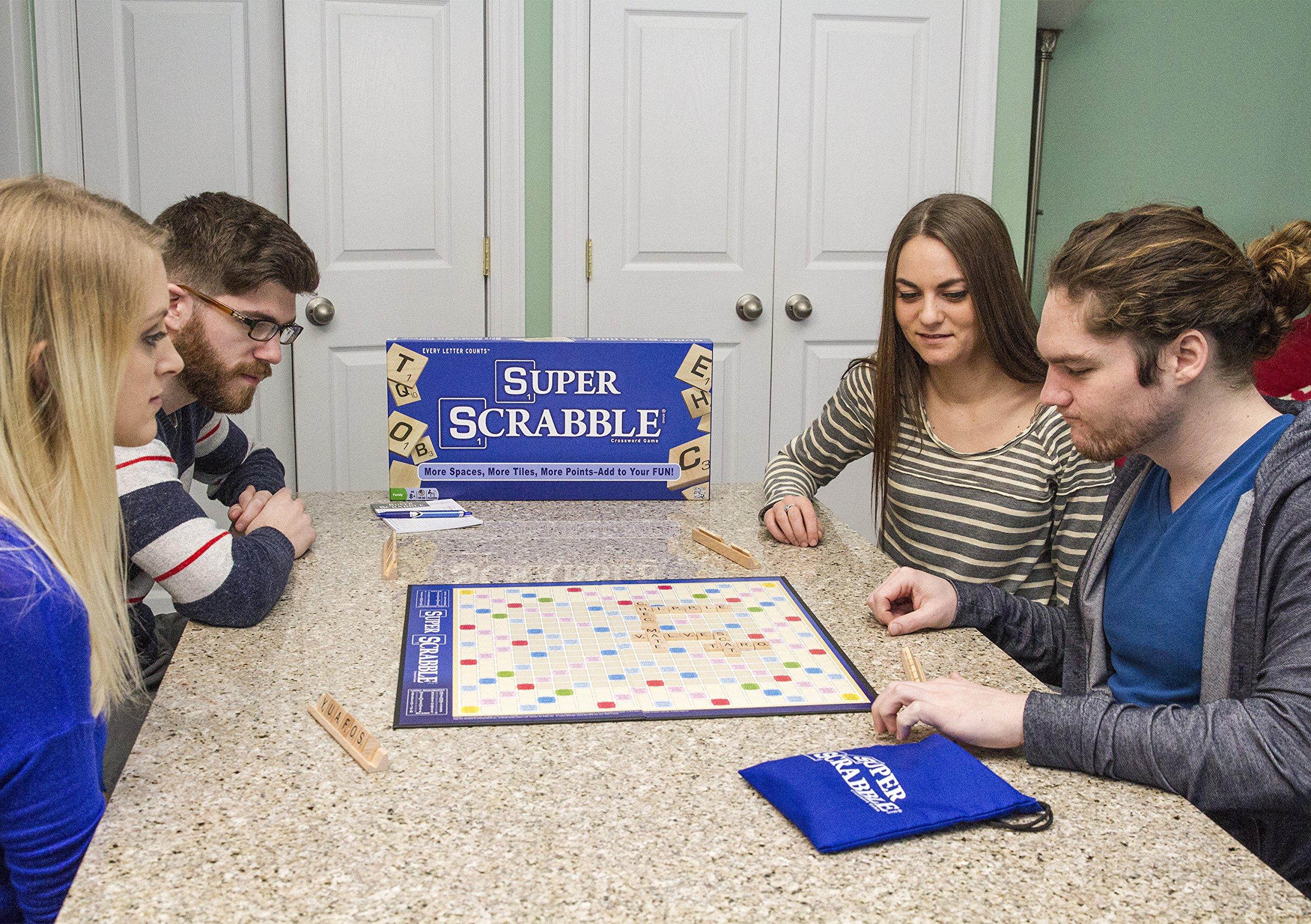 Winning Moves Games Super Scrabble - The Super-Sized Version of the Greatest Word Game of All Time - 2 to 4 Players - Ages 8 and Up