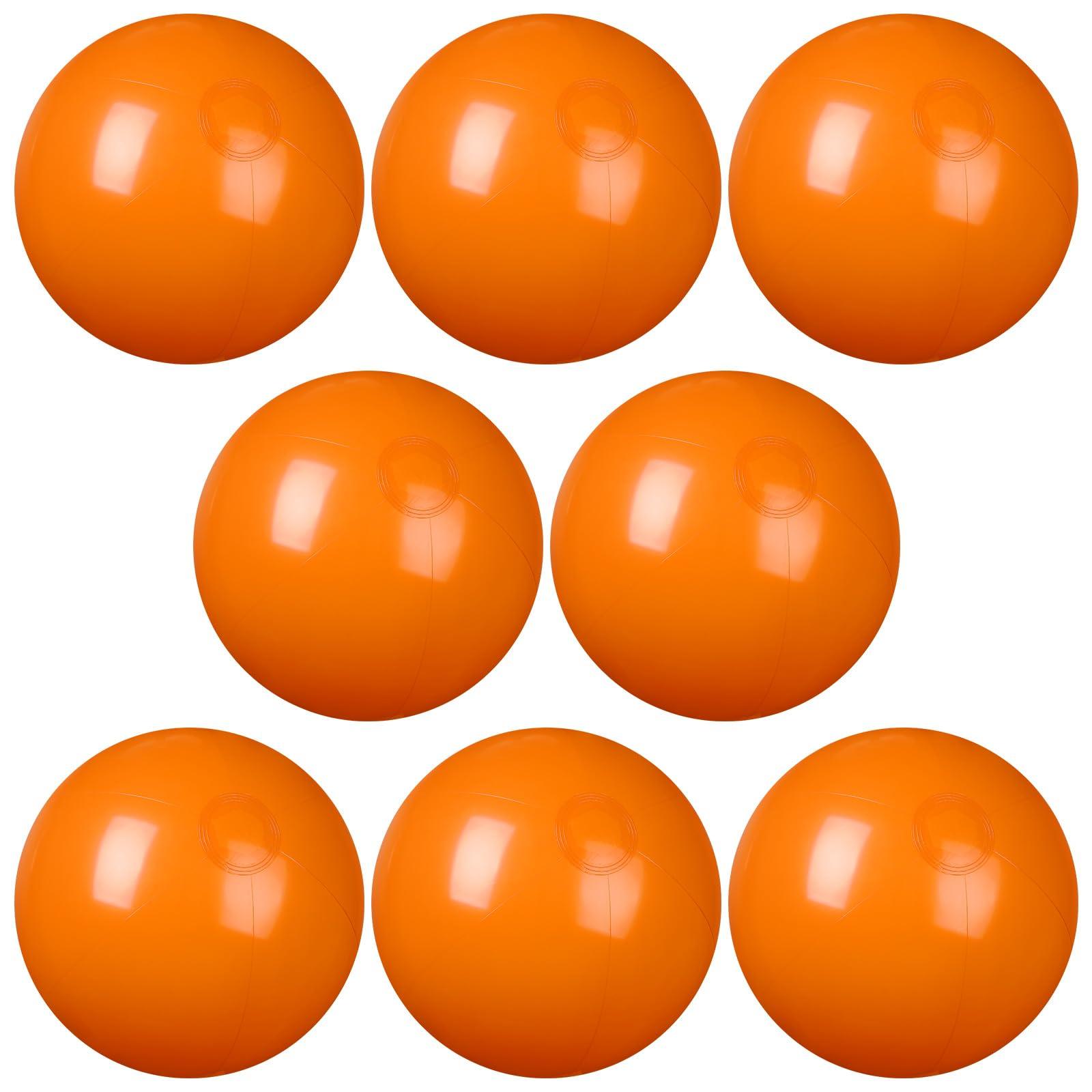 kymqlyw kymqlyw 8 Pcs 12 Inch Solid Orange Beach Balls Inflatable Beach Balls Bulk Large Blow up Pool Game Toys for for Summer Beach, Pool and Summer Birthday Party Supplies (Orange)
