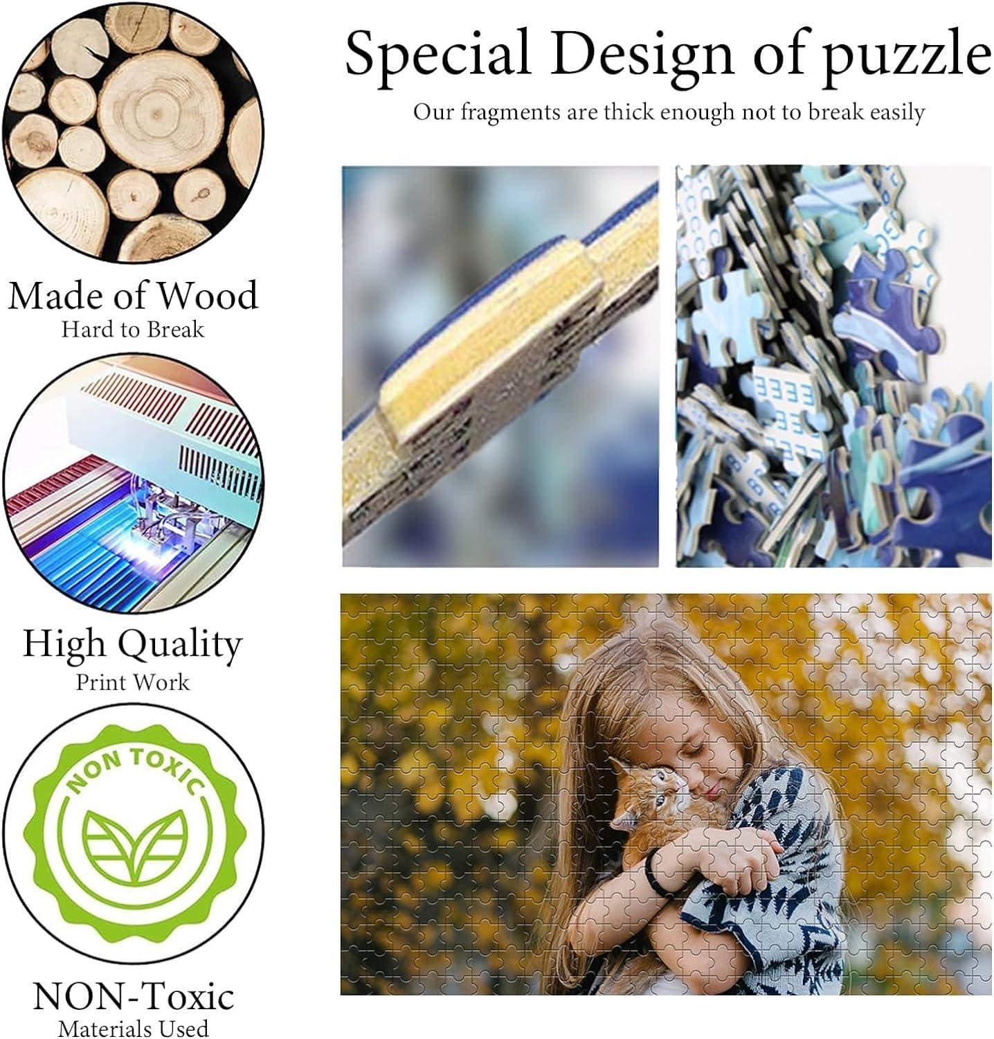 LCPKUTTR Personalised Jigsaw Puzzle ,Custom Jigsaw Puzzle from Photos,Wooden Jigsaw Puzzles - Puzzle Your Photo in 300/500/1000 Pieces Make Your Own Jigsaw Puzzle for Adult Kids Teens BD-10402(Size:300pcs)