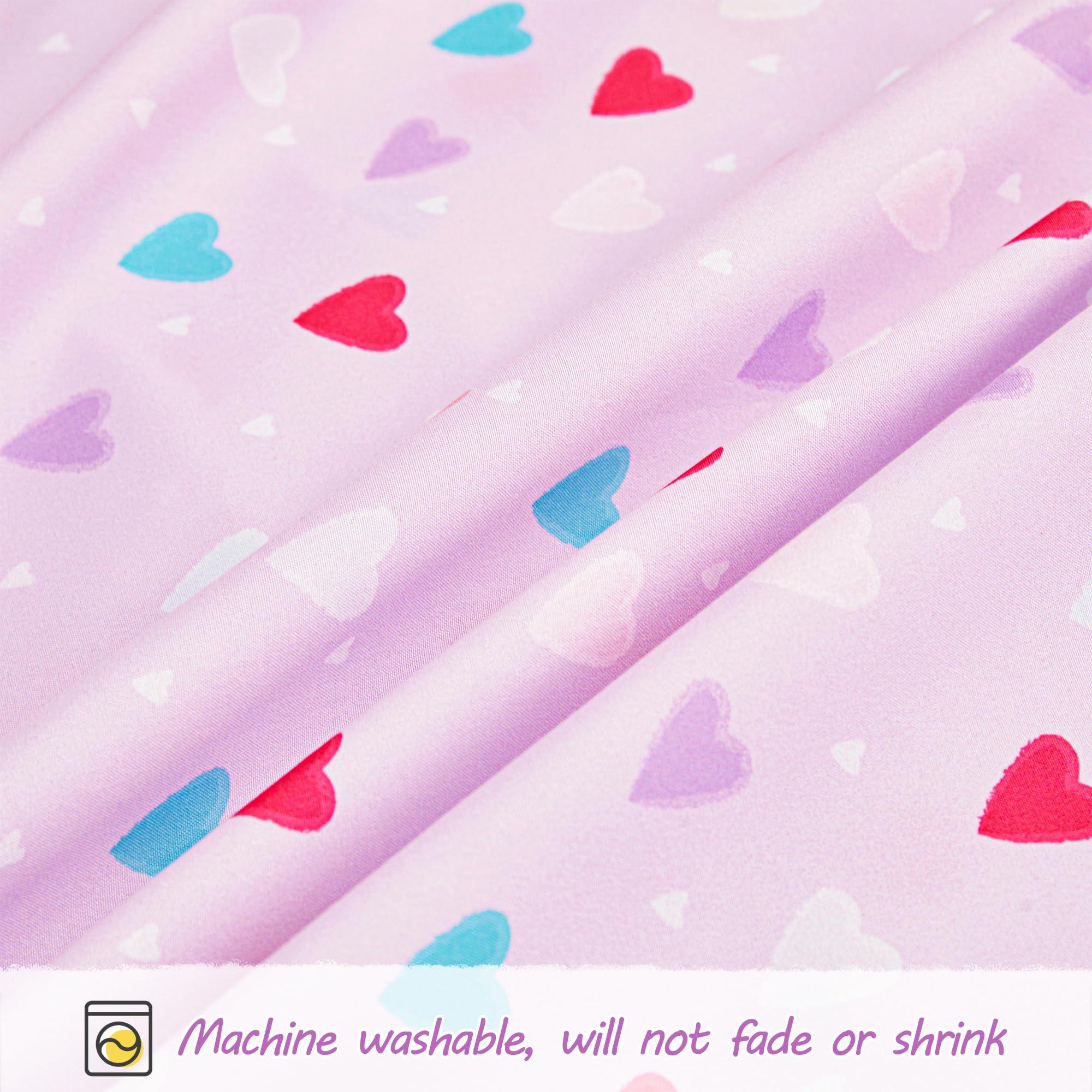 Viviland Viviland Purple Heart Toddler Comforter Sets, Cute Girls Toddler Bedding Set, Soft Microfiber Toddler Bed Set