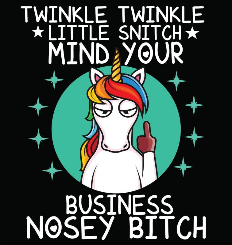 Check6 Twinkle Twinkle Little Snitch Mind Your Business Nosey Bitch | Black Background |Great Gift Idea|Decal Sticker|2 Pack|5 Inch Stickers|S10353