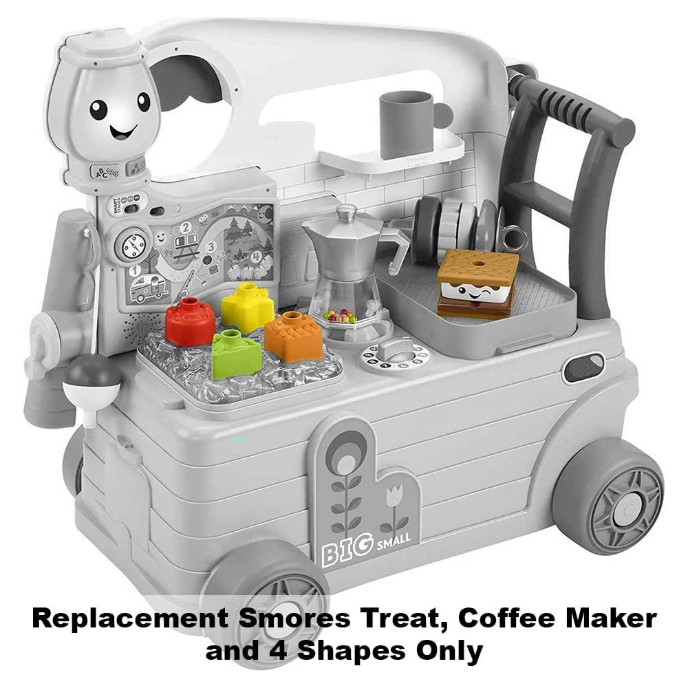 Mattel Replacement Parts for Fisher-Price Laugh & Learn 3-in-1 On-The-Go Camper Playset - GTJ59 ~ Replacement Smores Treat, Coffee Maker and Shapes