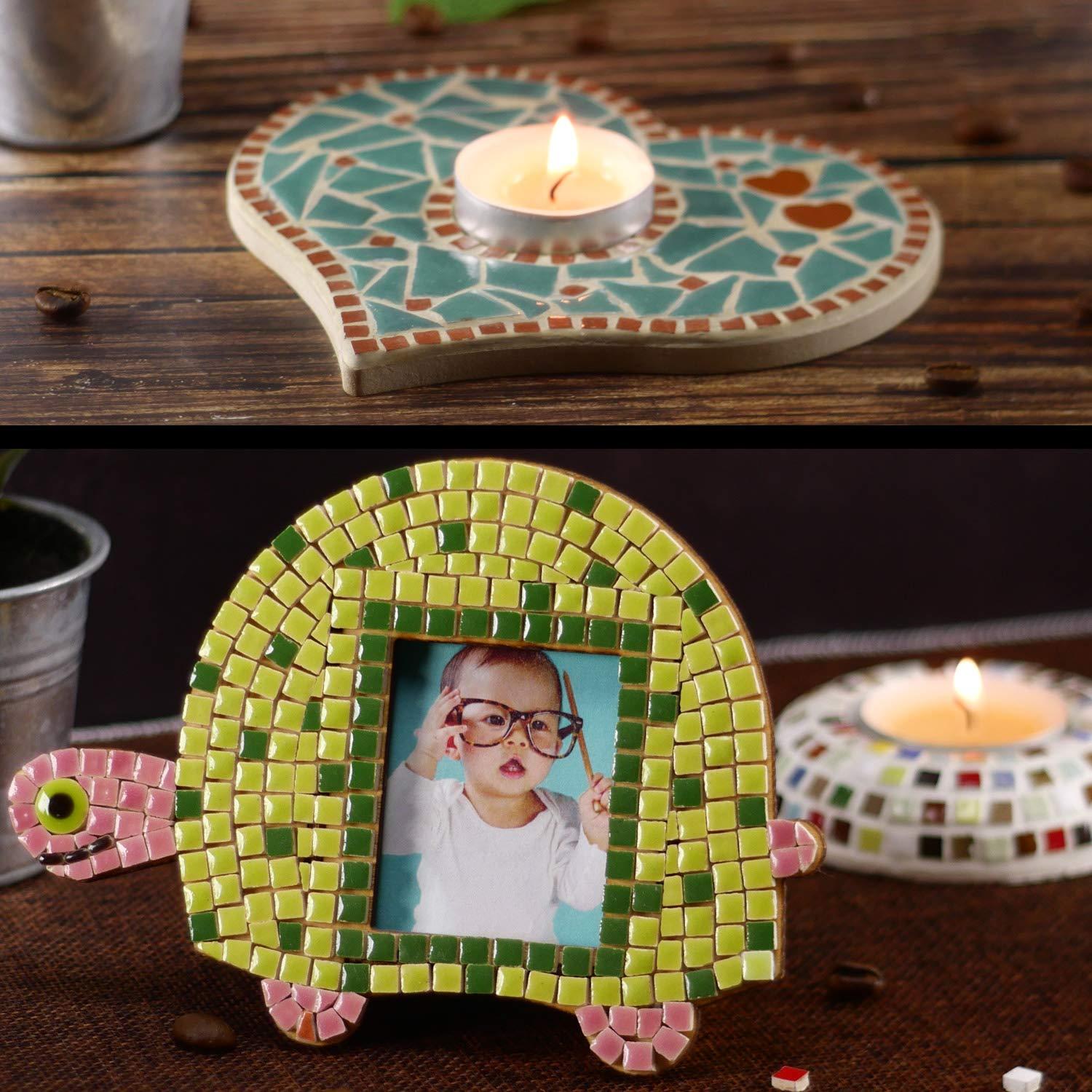 ALEA Mosaic Mini Ceramic Tiles (0.19inch or 5mm) 250 Pieces, Orange, RO01