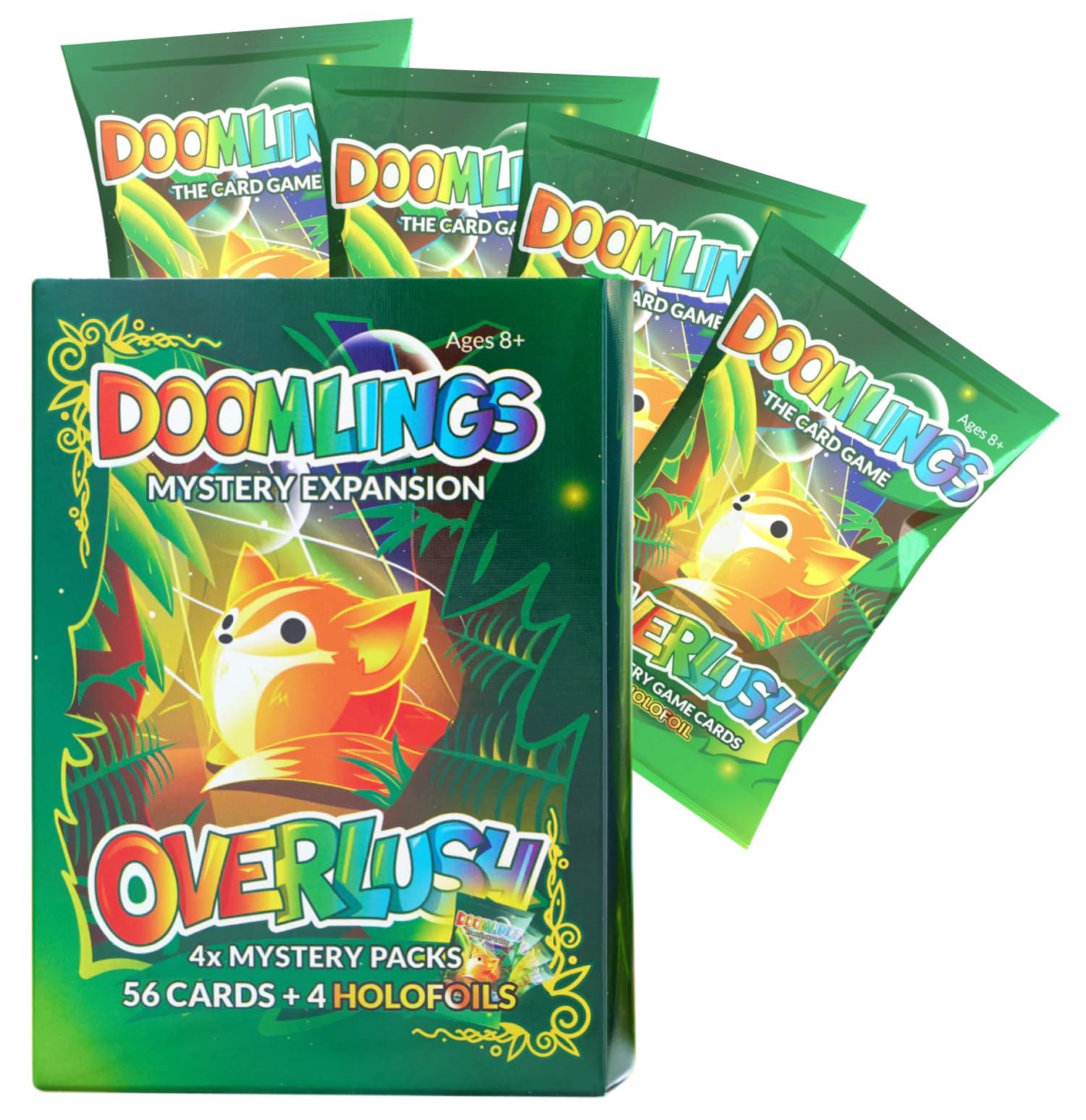 Doomlings Doomlings Card Game Deluxe Bundle, Overlush Expansion & Playmats Carrying Bag - Ultimate Family Card Game Set