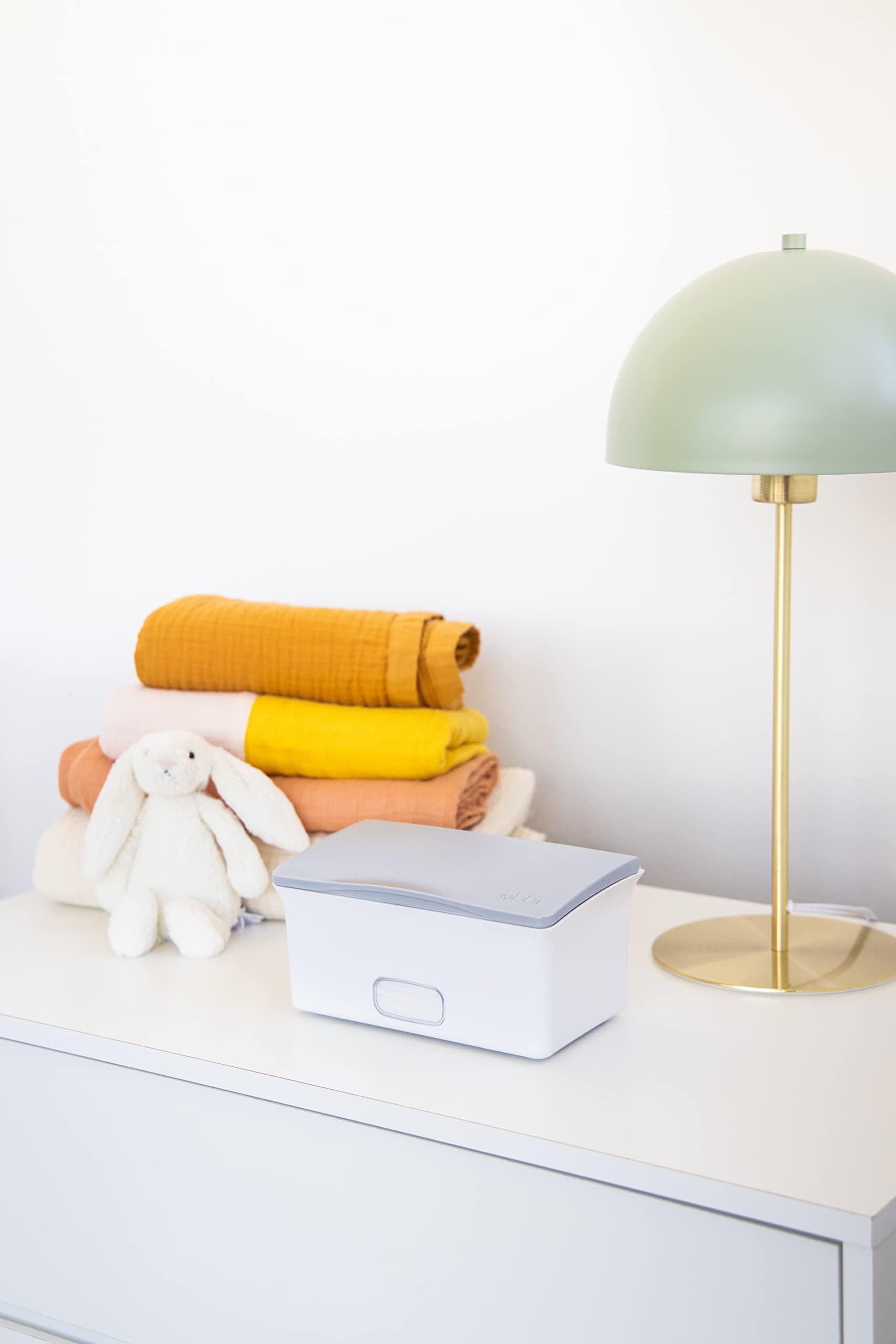 Ubbi Ubbi Set of 2 Baby Wipes Dispensers with Weighted Plates and Secure Seals, Nursery and Baby Registry Essential to Keep Wipes Fresh and Changing Table Organized, Gray