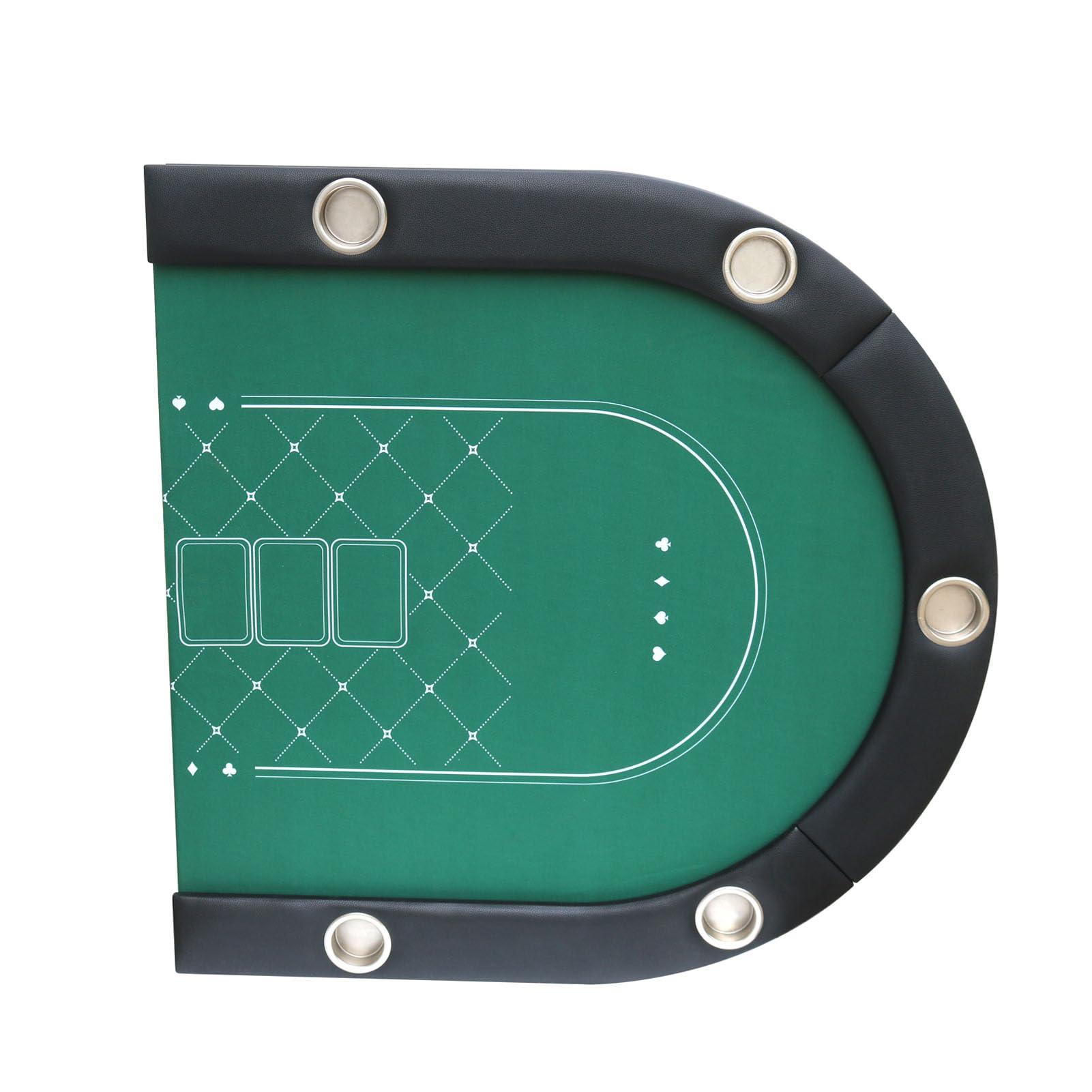 ToysCentral Basics 84 Inch Foldable Poker Table 10 Player, Texas Holdem Poker Table with Collapsible Legs, Casino Table Grade Felt, Top Cushioned Armrest, 10 Cup Holders, Portable Poker Table for Blackjack