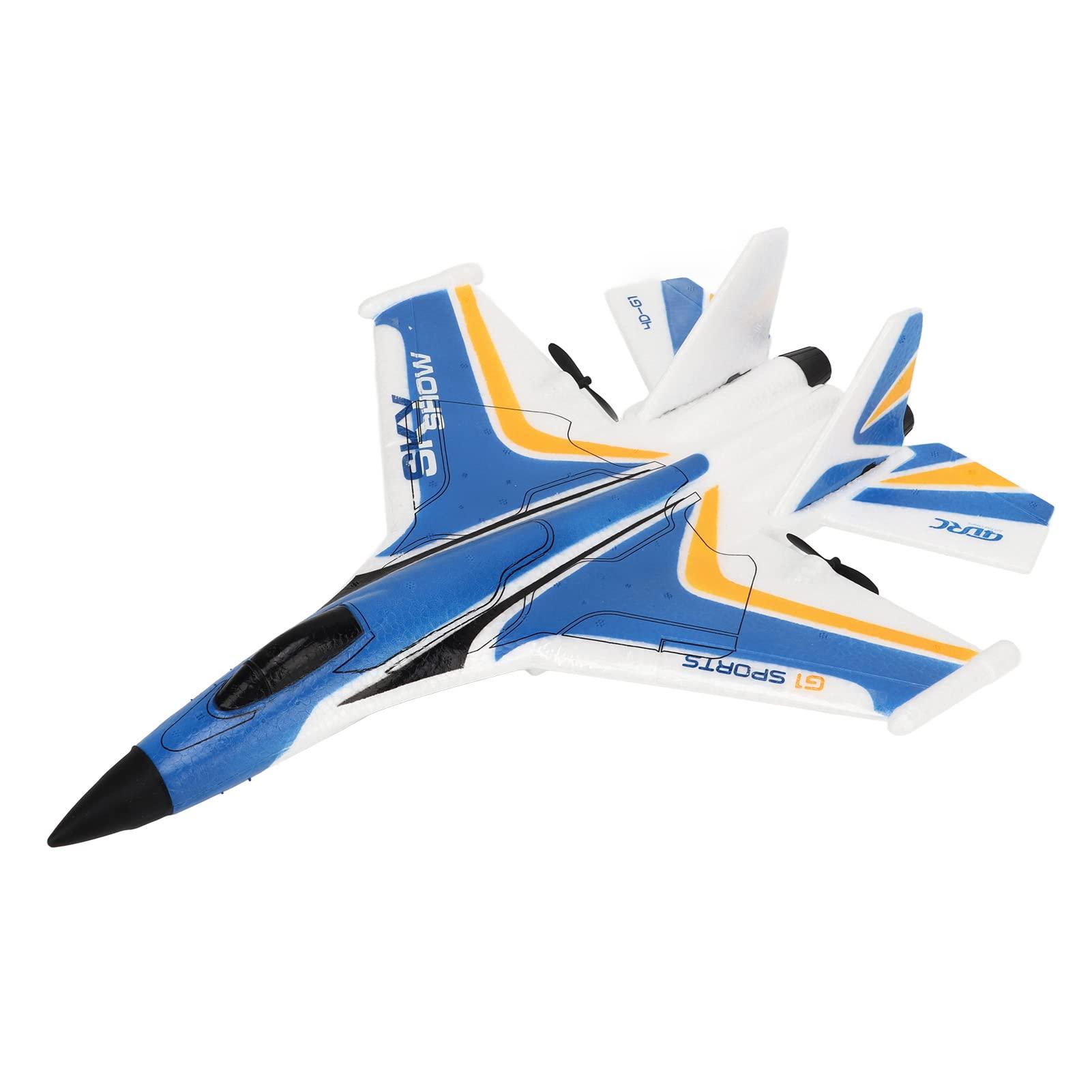 EVTSCAN EVTSCAN RC Glider Plane - 2.4GHz Remote Control Airplane with LED Light, Lightweight Flexible RC Glider, Easy to Fly RC Glider for Kids & Beginners(3 Batteries-Blue)