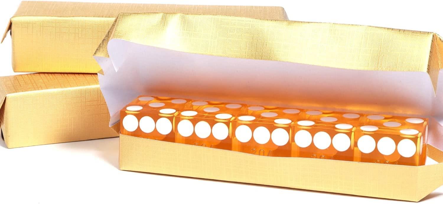 GSE Games & Sports Expert GSE Games & Sports Expert AAA Grade 19 mm Pro Vegas Casino Style Craps Dice Set of 25 with Razor Sharp Edges & Matching Serialized Numbers for RPG, Dice Stacking, Yahtzee Dice Games - Yellow