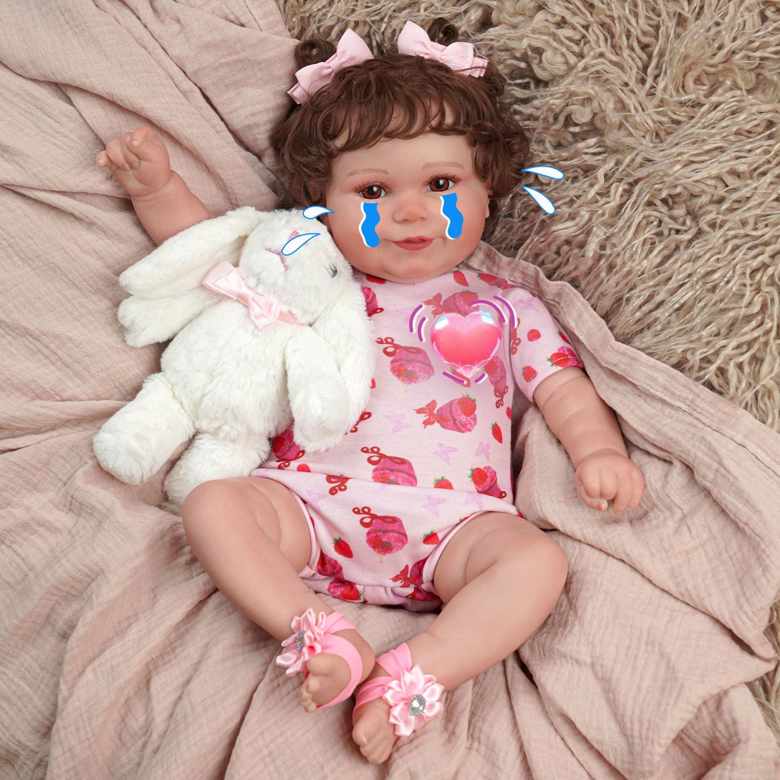 BABESIDE BABESIDE Lifelike Reborn Baby Doll with Heartbeat Maddy, 20 inch Handmade Reborn Baby Dolls Girl with Crying and Babbling Voice, Real Baby Dolls That Look Real for Girls Boys Kids Age 3+