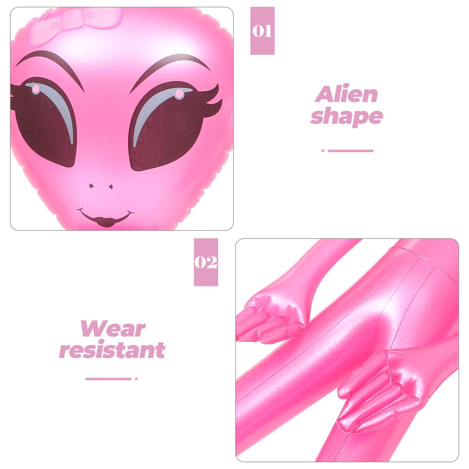 Ciieeo Ciieeo Inflatable Alien Birthday Party Inflatable Toy Pool Balloon Plaything Green Purple Alien Balloons Alien Blow up Green Balloons Tumblers Toys Pvc Cartoon Child Decorations Pink