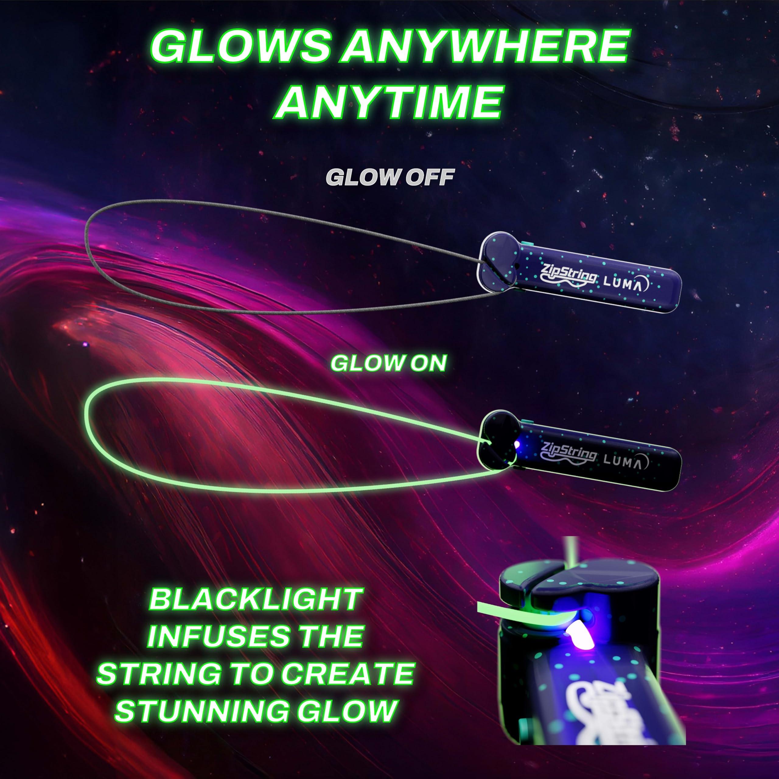 ZipString ZipString Luma - The Patented Glow-in-The-Dark Toy That Flies a Loop of String, Creates Endless Shapes and Tricks Built-in LED for Glowing Fun. Perfect STEM Gift for Kids & Adults. Wonderment Awaits