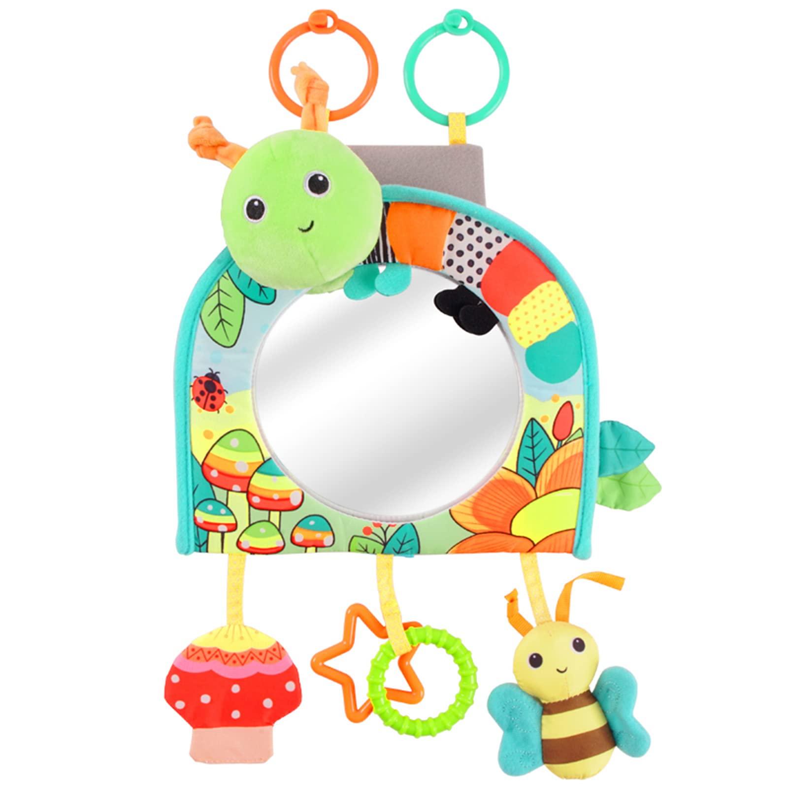 Koty Koty Infant Car Seat Toy - Kick and Play Activity Center with Mirror, Teether and Crinkle Paper, Fun Travel Baby Toy for Rear Car Seat, Easier Drive with Newborns, Babies