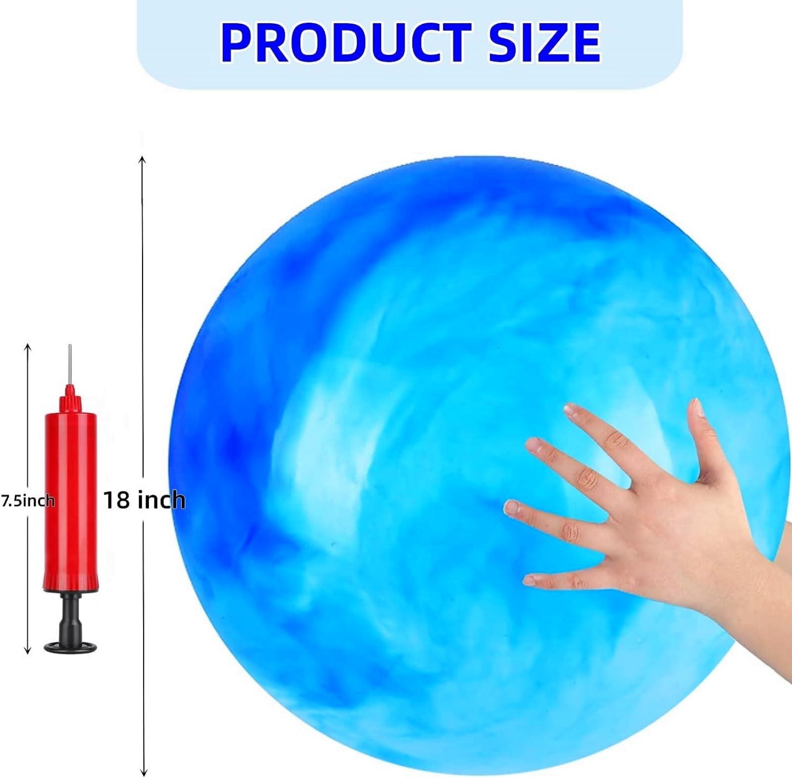 GCQJOQ GCQJOQ 2 Pcs Balls for Kids, Large Sized Marbleized Bouncy Balls Beach Ball Playground Sensory Balls - 18 inch