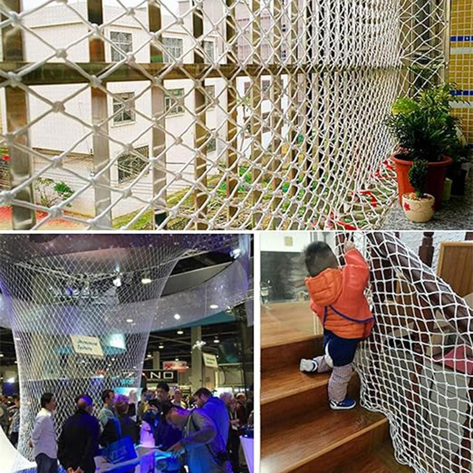 MYJIO MYJIO White Safety Net Pet Safety Net Stair Fall Prevention Net Garden Decoration Net6mm Thick Wear-ResistantMultifunction (Color : White5cm mesh, Size : 5x5m(16x16ft))