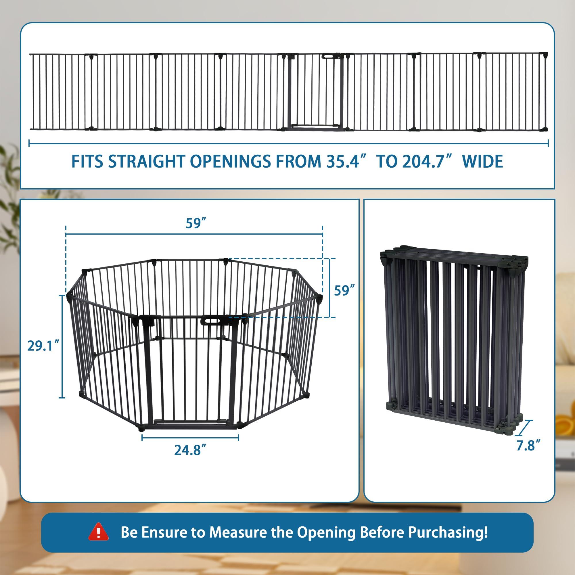 BalanceFrom BalanceFrom Easy Walk-Thru Safety Gate for Doorways and Stairways with Auto-Close/Hold-Open Features, 29-Inch Tall, 205-Inch Wide, Graphite