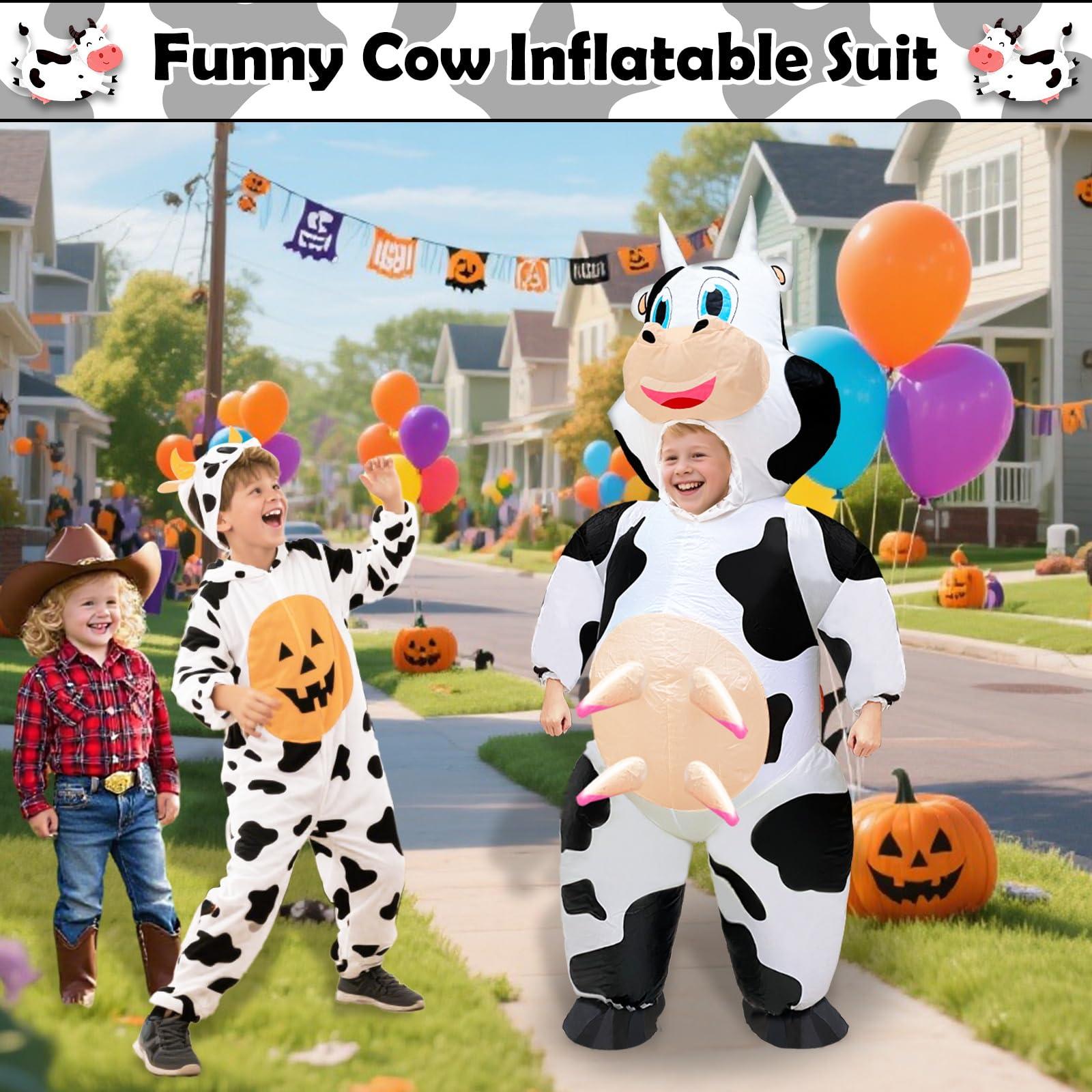 Camlinbo Camlinbo Child Inflatable Halloween Costume Cow for Kids Boys Girls Full Body Blows up Halloween Costumes Cosplay Party