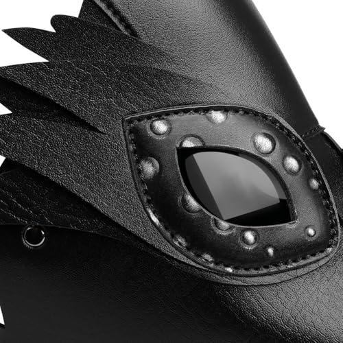 Cielasis PU Leather Plague Doctor Mask, Halloween Costume Bird Death Mask,Retro Leather Steampunk Halloween Costume Long Nose Bird Beak Cosplay Props for Mardi Gras, Masquerade Party, Christmas,Punk party
