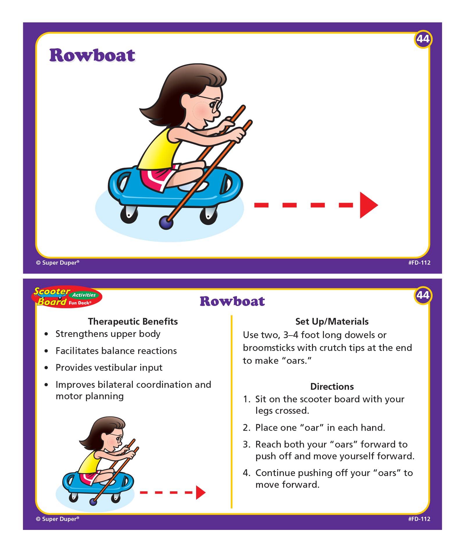 Super Duper Publications Super Duper Publications | Scooter Board Activities Fun Deck | Occupational Therapy Flash Cards | Educational Learning Materials for Children