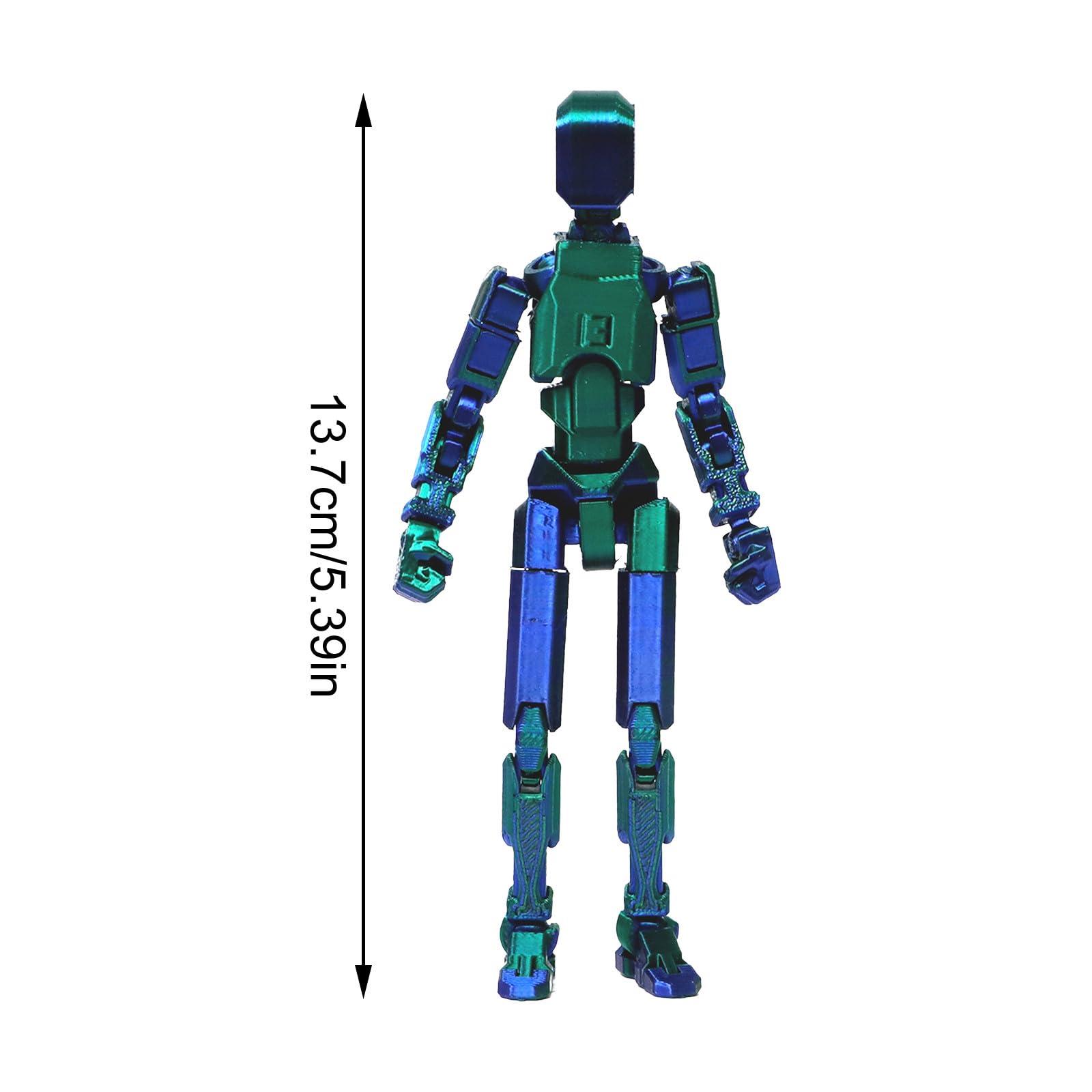 ChasmoHJP240125002 Fifth Generation T13 Action Figure 1 Pack, 3D Printed Human Body Model, Lucky 13 Action Figure,Multi-Joint Movable Robot, PVC Model Full Body Mobile Robot Desktop Decoration