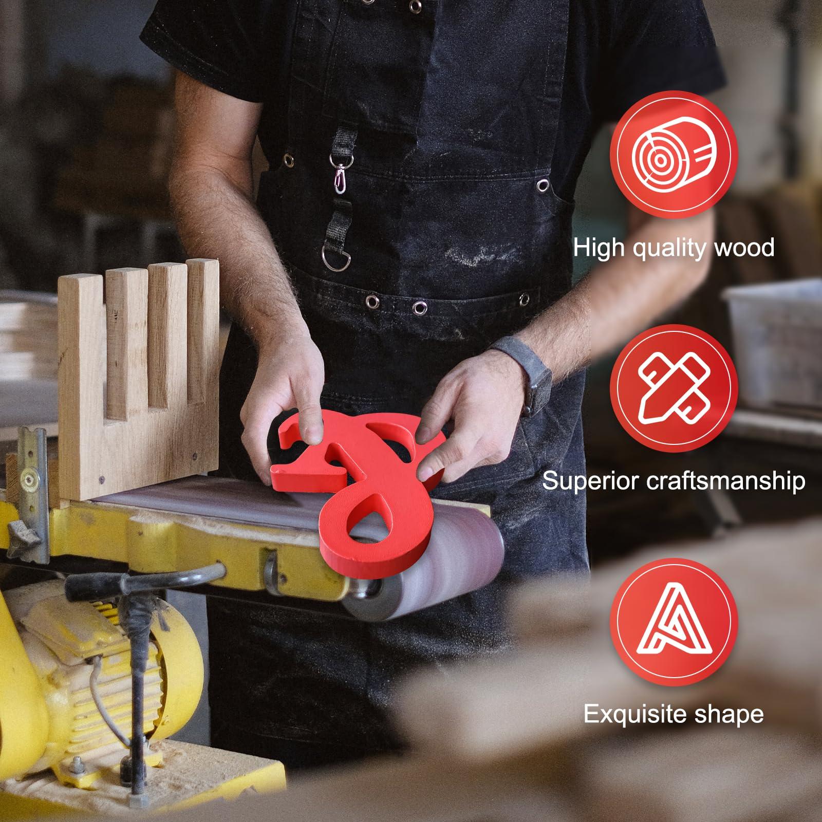 AOCEAN AOCEAN 6 Inch Red Wood Letters Unfinished Wood Letters for Wall Decor Decorative Standing Letters Slices Sign Board Decoration for Craft Home Party Projects (F)