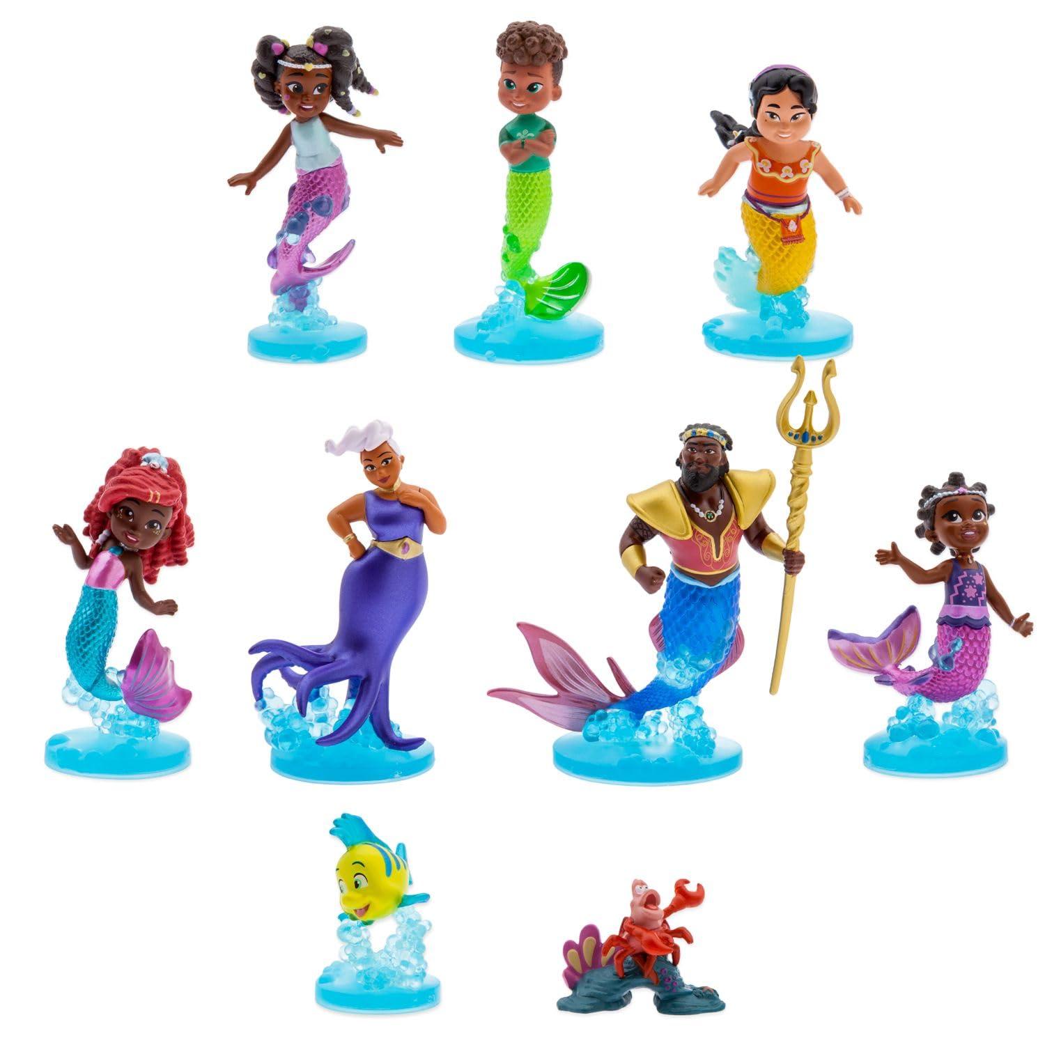 Disney Store Disney Store Official Junior's Ariel Deluxe Figure Play Set - With Ariel, Triton, Ursula & Friends - Mermaid Toys Characters Figurines