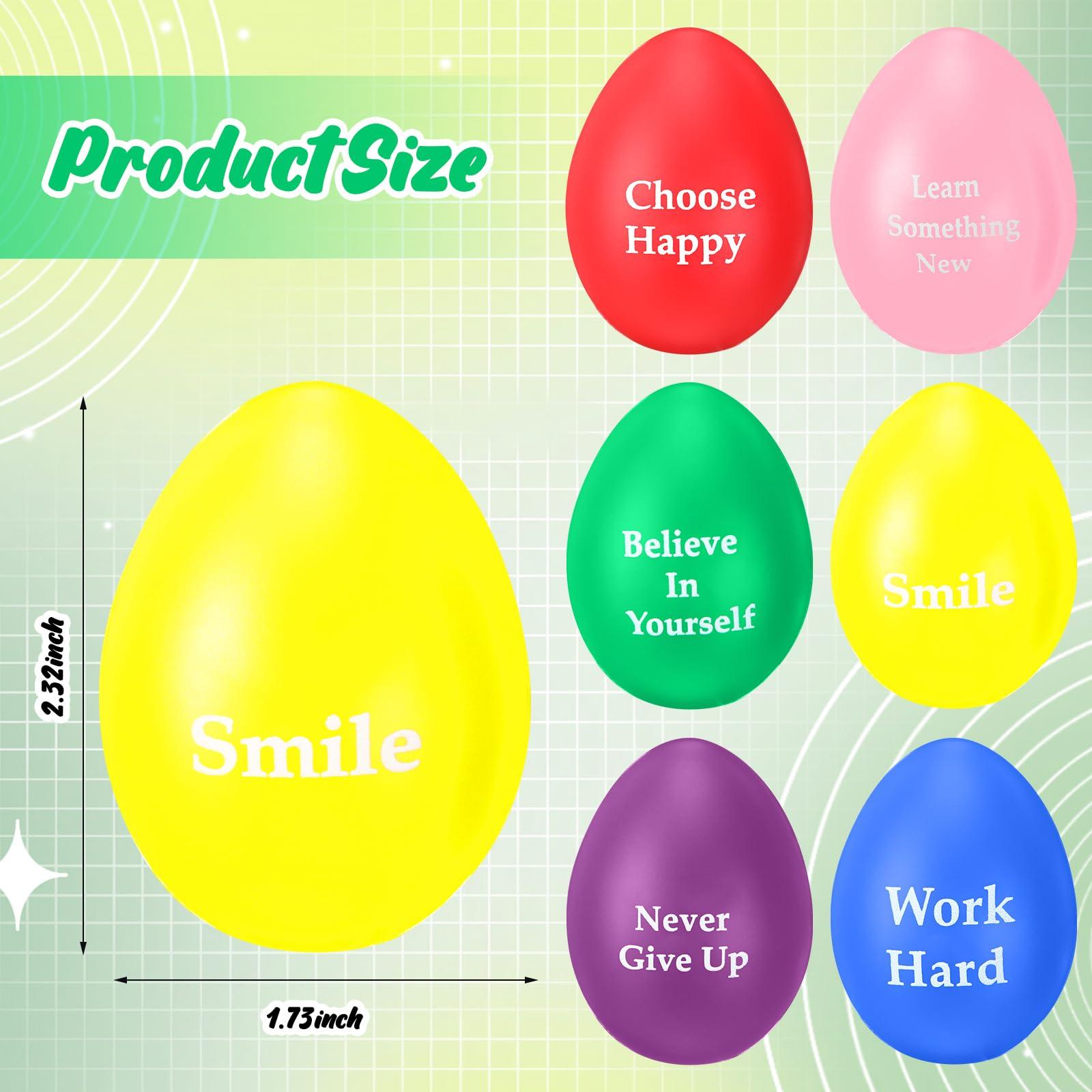 Hollowfly Hollowfly 48 Pcs Motivational Stress Balls Inspirational Stress Balls Stress Relief Ball Squeeze Eggs with Quotes Sensory Toy Colorful Foam Balls Graduation Gift