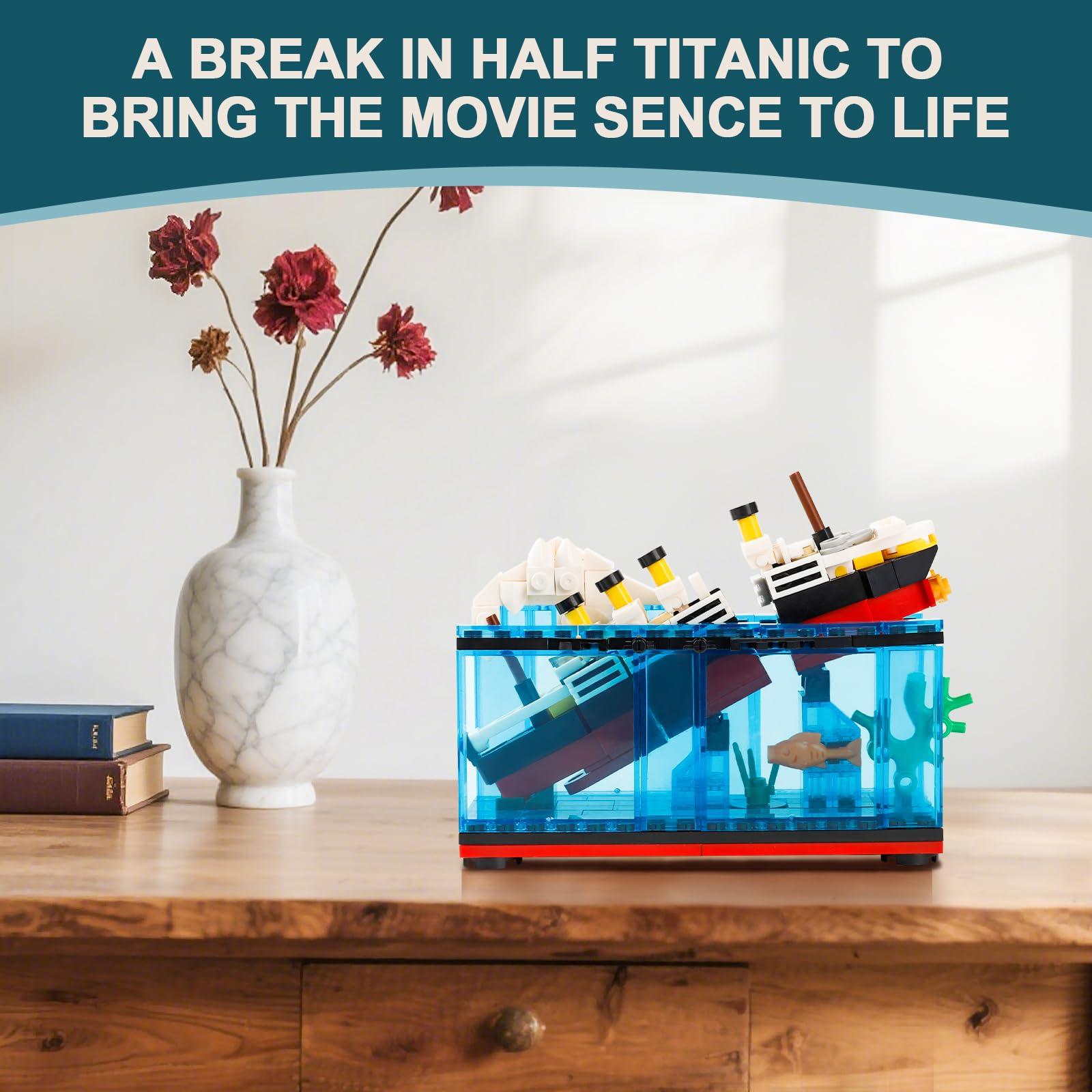 PYPIBAWLY PYPIBAWLY Titanic Sink and Break in Half Toy Building Blocks Set, Titanic Toys for Kids, Titanic Cruise Ship Model Toy, Titanic Model Ship Kit, Boat Bricks Kit 247 PCs