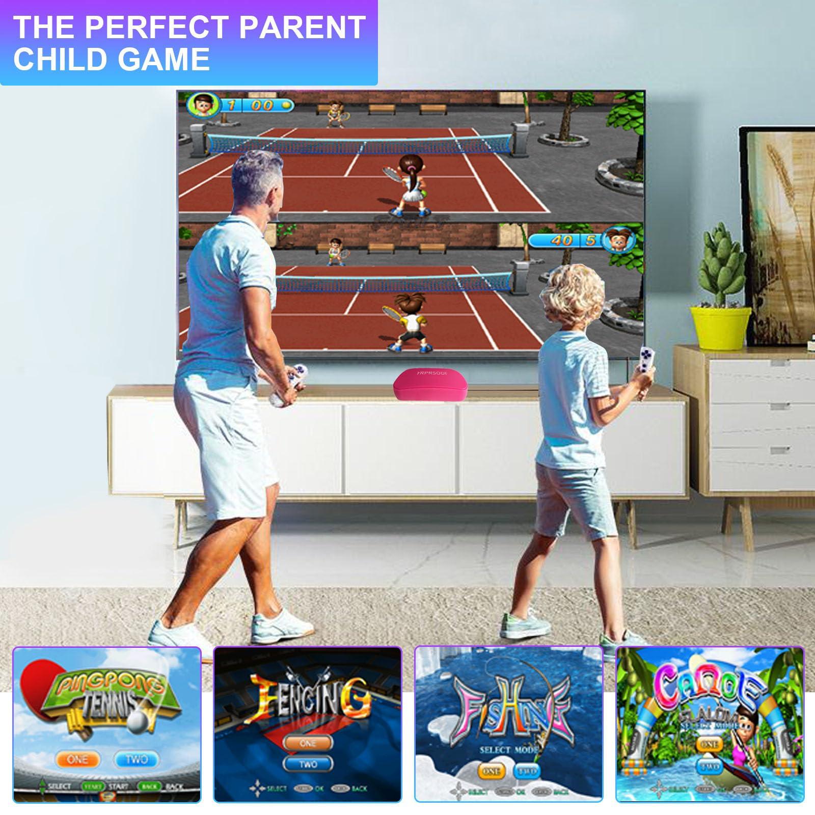 YRPRSODF YRPRSODF TV Game Console Built in 883 Games, Handheld Retro Video Game Machine with 2.4G Wireless Gamepad Somatosensory Control, HD Plug and Play, Home Interactive& Puzzle Games, Red