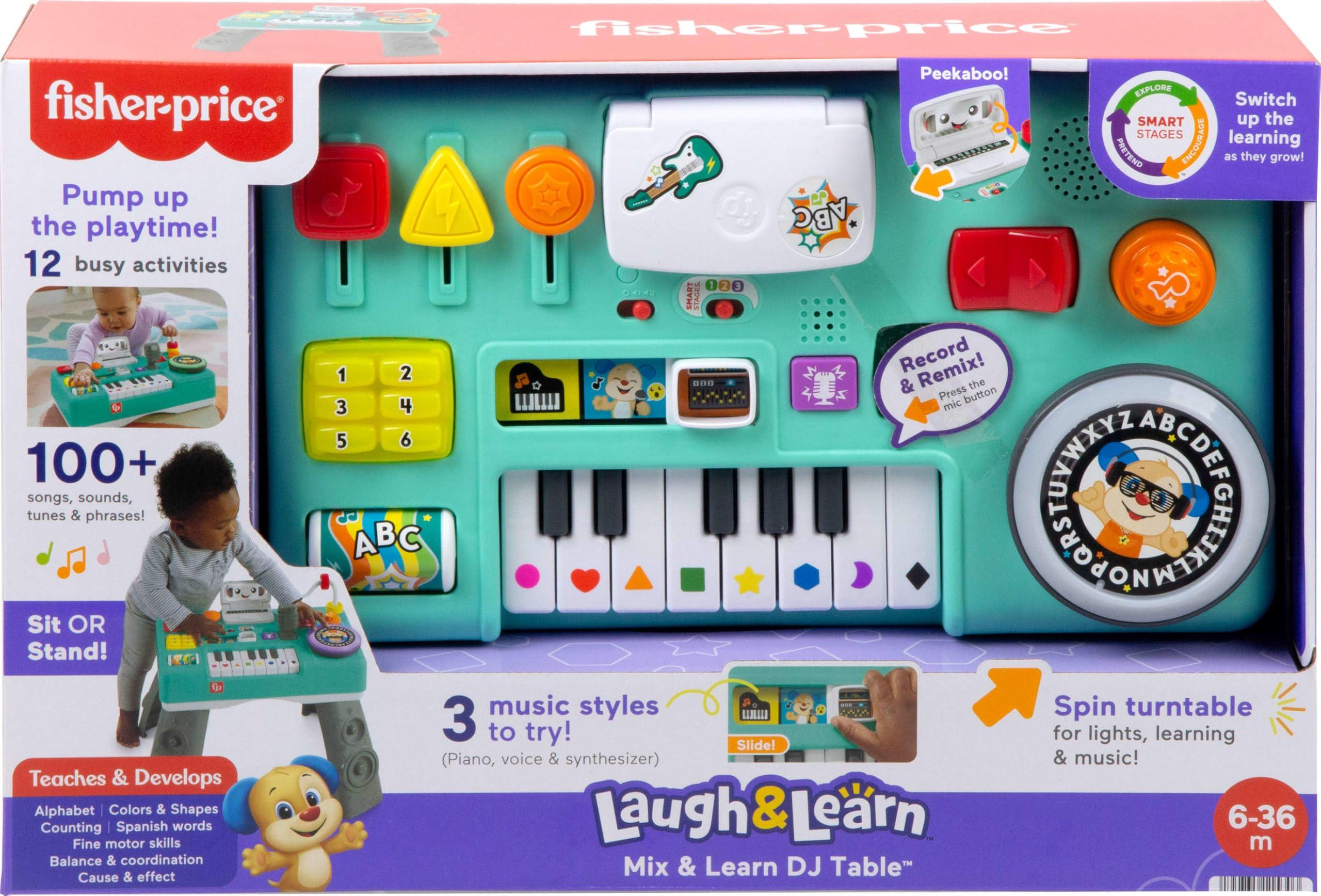 Fisher-Price Fisher-Price Baby & Toddler Toy Laugh & Learn Mix & Learn DJ Table with Music Lights & Activities for Developmental Play Infants Ages 6+ Months