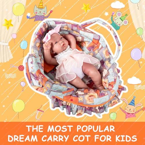 Rakki Dolli Rakki Dolli Doll Carry Cot Set Doll Carrier Soft Basket Bassinet, Includes 1 Cot and 1 Pillow, Fits for 18-inch American Girl Dolls 019