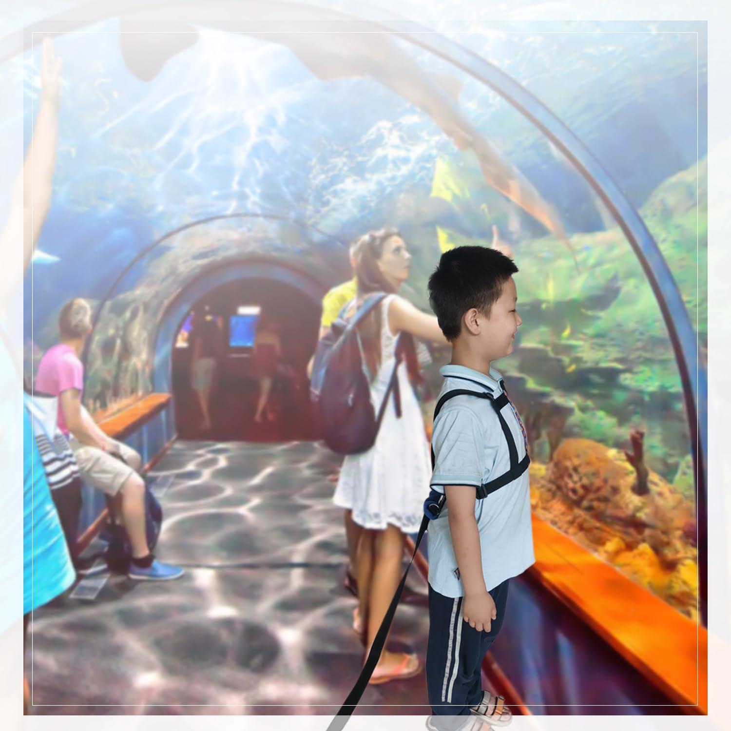 welsoon Walking Harness for Older Children with Quick Grab Handle and Adjustable Tether for Autism Special Needs ADHD Safety Teens Harness with Pouch Removable Autism Awareness Puzzle