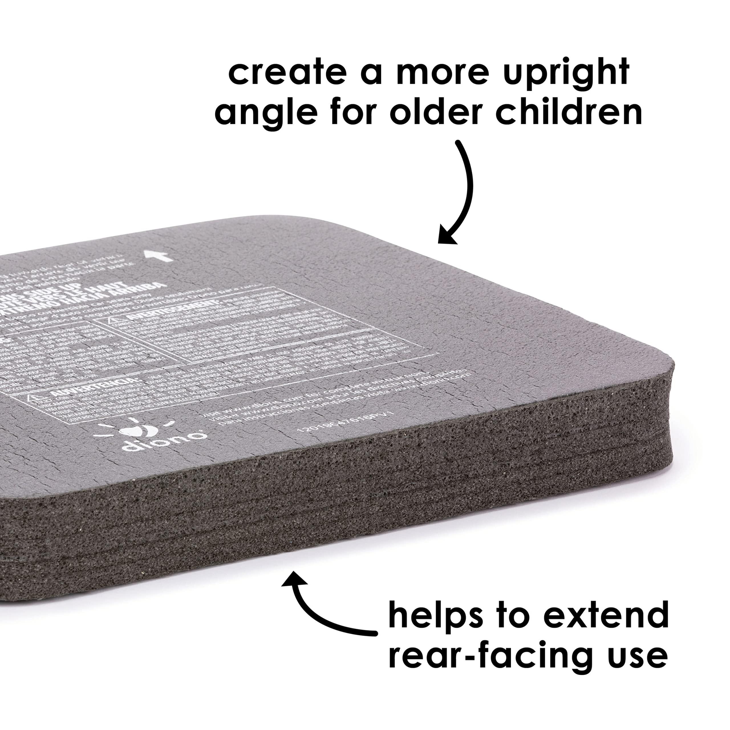 Diono Diono Angle Adjuster Car Seat Leveler, Car Seat Wedge Cushion, Foam Provides More Legroom for Rear-Facing Car Seats