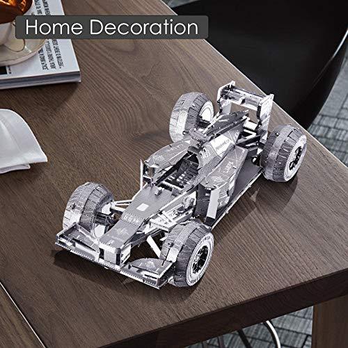 Piececool Piececool 3D Metal Puzzles, Silver Formula Car Model Kits, DIY 3D Metal Model Cars Kits to Build for Adults, Brain Teaser 3D Puzzles Toys for Teens, Great Birthday New Year Gifts, 69 Pcs